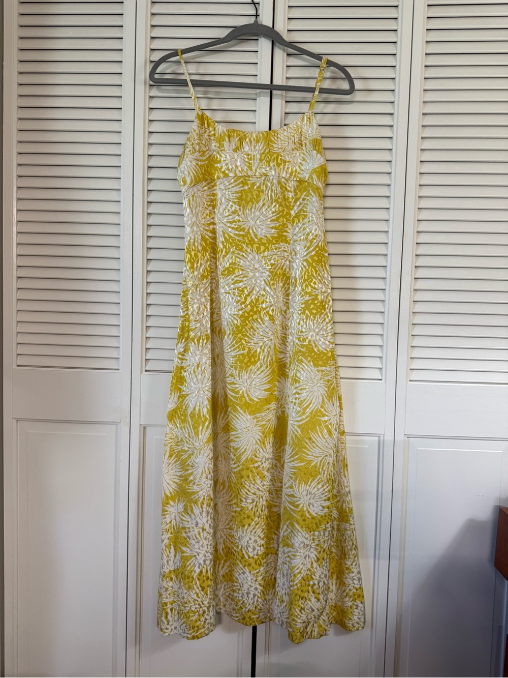 Rebecca Taylor Palmetto Fleur Yellow White Floral Maxi Slip Dress Sz 4 Viscose